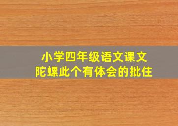 小学四年级语文课文陀螺此个有体会的批住