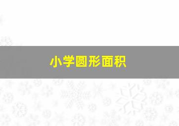 小学圆形面积