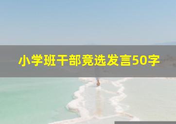 小学班干部竞选发言50字