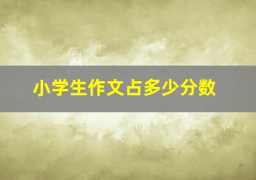 小学生作文占多少分数