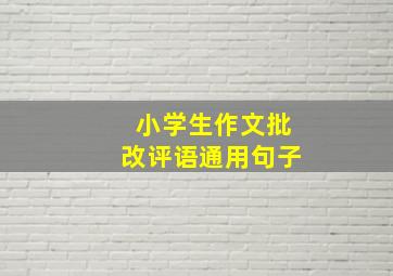 小学生作文批改评语通用句子