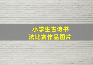 小学生古诗书法比赛作品图片