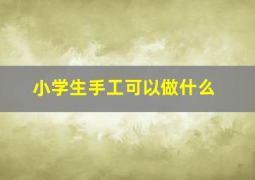 小学生手工可以做什么