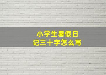 小学生暑假日记三十字怎么写