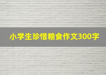 小学生珍惜粮食作文300字