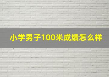 小学男子100米成绩怎么样