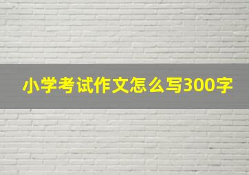 小学考试作文怎么写300字