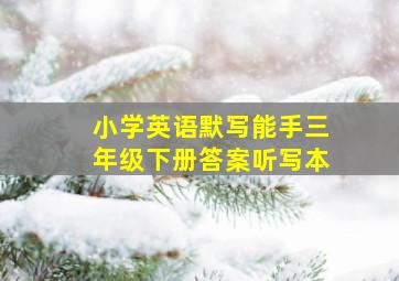 小学英语默写能手三年级下册答案听写本