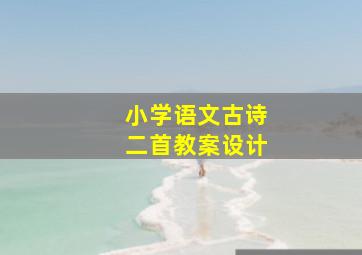 小学语文古诗二首教案设计