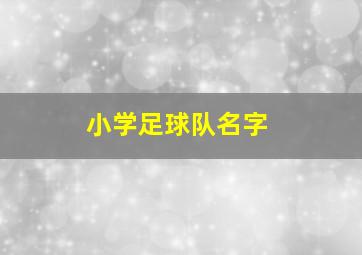 小学足球队名字