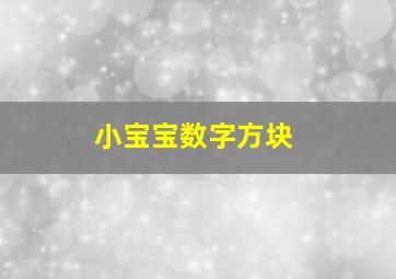 小宝宝数字方块