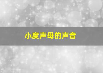 小度声母的声音