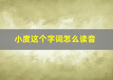 小度这个字词怎么读音