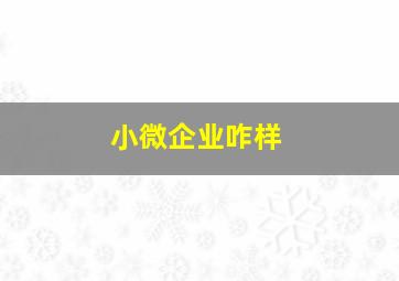 小微企业咋样