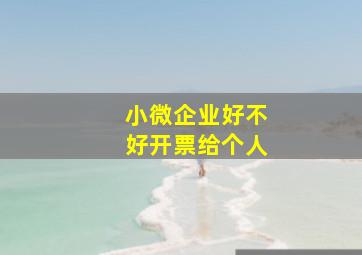 小微企业好不好开票给个人