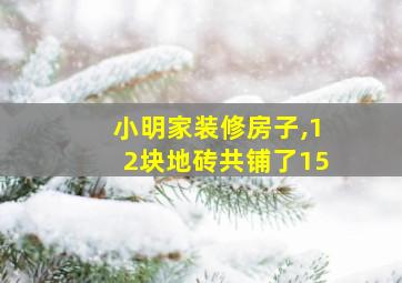 小明家装修房子,12块地砖共铺了15