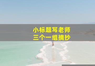 小标题写老师三个一组摘抄