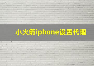 小火箭iphone设置代理