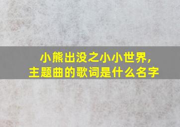 小熊出没之小小世界,主题曲的歌词是什么名字