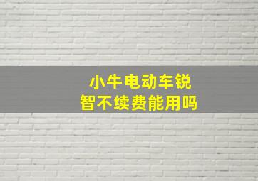 小牛电动车锐智不续费能用吗