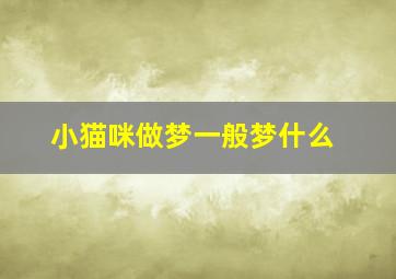 小猫咪做梦一般梦什么