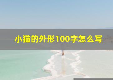 小猫的外形100字怎么写