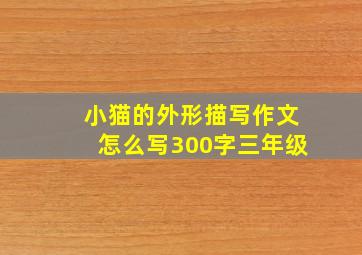 小猫的外形描写作文怎么写300字三年级