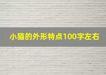 小猫的外形特点100字左右