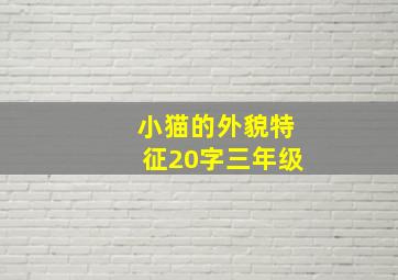 小猫的外貌特征20字三年级