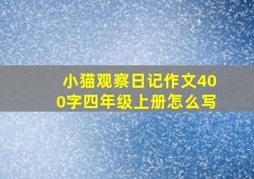 小猫观察日记作文400字四年级上册怎么写