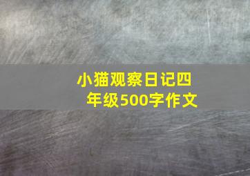 小猫观察日记四年级500字作文