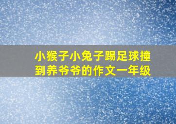 小猴子小兔子踢足球撞到养爷爷的作文一年级