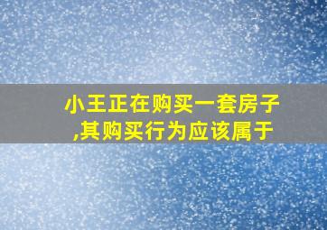 小王正在购买一套房子,其购买行为应该属于