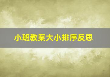 小班教案大小排序反思