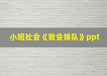 小班社会《我会排队》ppt