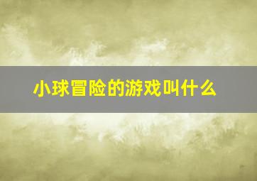 小球冒险的游戏叫什么