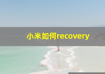 小米如何recovery