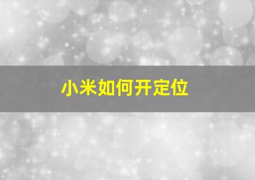 小米如何开定位