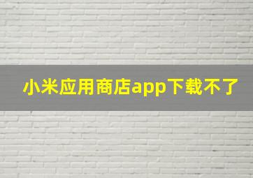 小米应用商店app下载不了