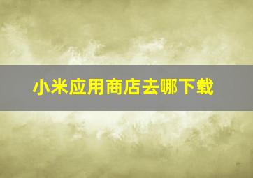 小米应用商店去哪下载