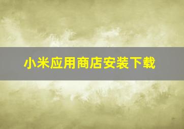 小米应用商店安装下载