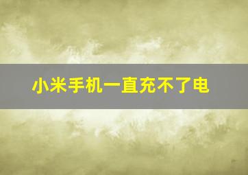 小米手机一直充不了电