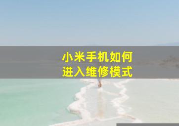 小米手机如何进入维修模式