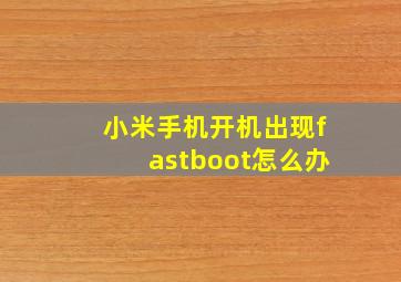 小米手机开机出现fastboot怎么办