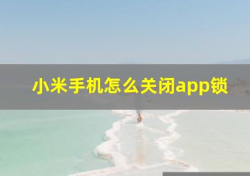 小米手机怎么关闭app锁