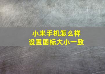 小米手机怎么样设置图标大小一致