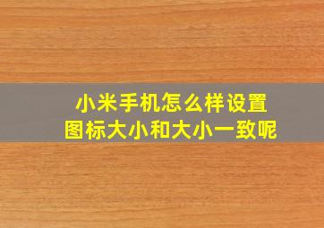 小米手机怎么样设置图标大小和大小一致呢