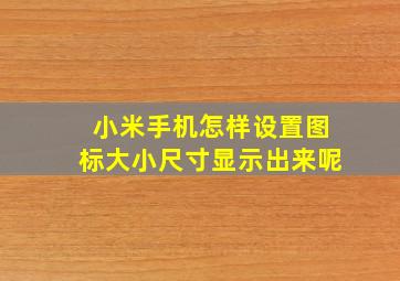 小米手机怎样设置图标大小尺寸显示出来呢