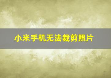 小米手机无法裁剪照片