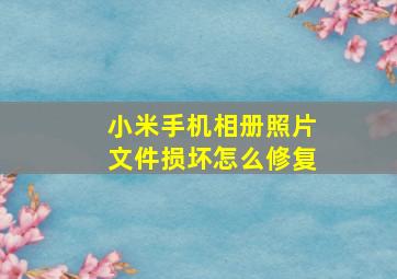 小米手机相册照片文件损坏怎么修复